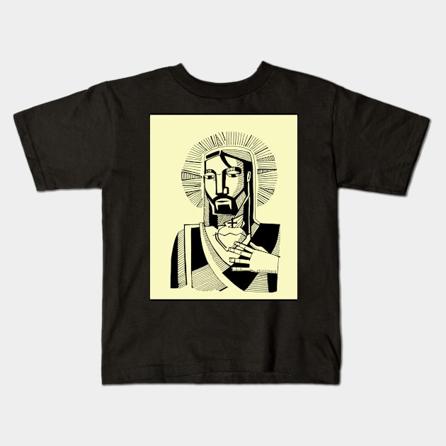 Jesus Christ illustration Kids T-Shirt by bernardojbp